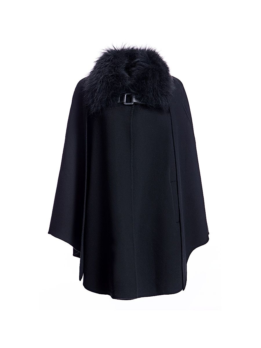 Women's Cashmere Cape - Black