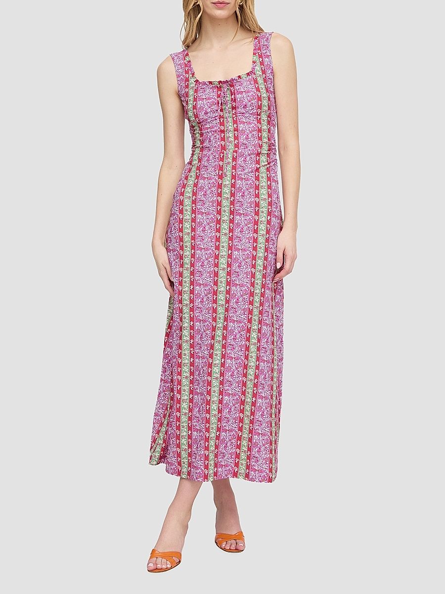 Women's The Coraline Dress - Sunset Etched Floral Stripe - Size XXL