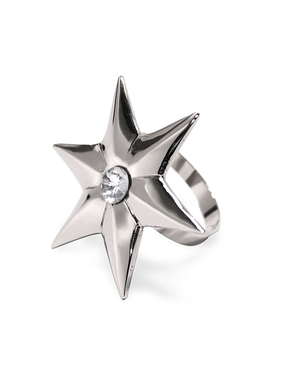 Star Napkin Ring, Set of 4 - Silver