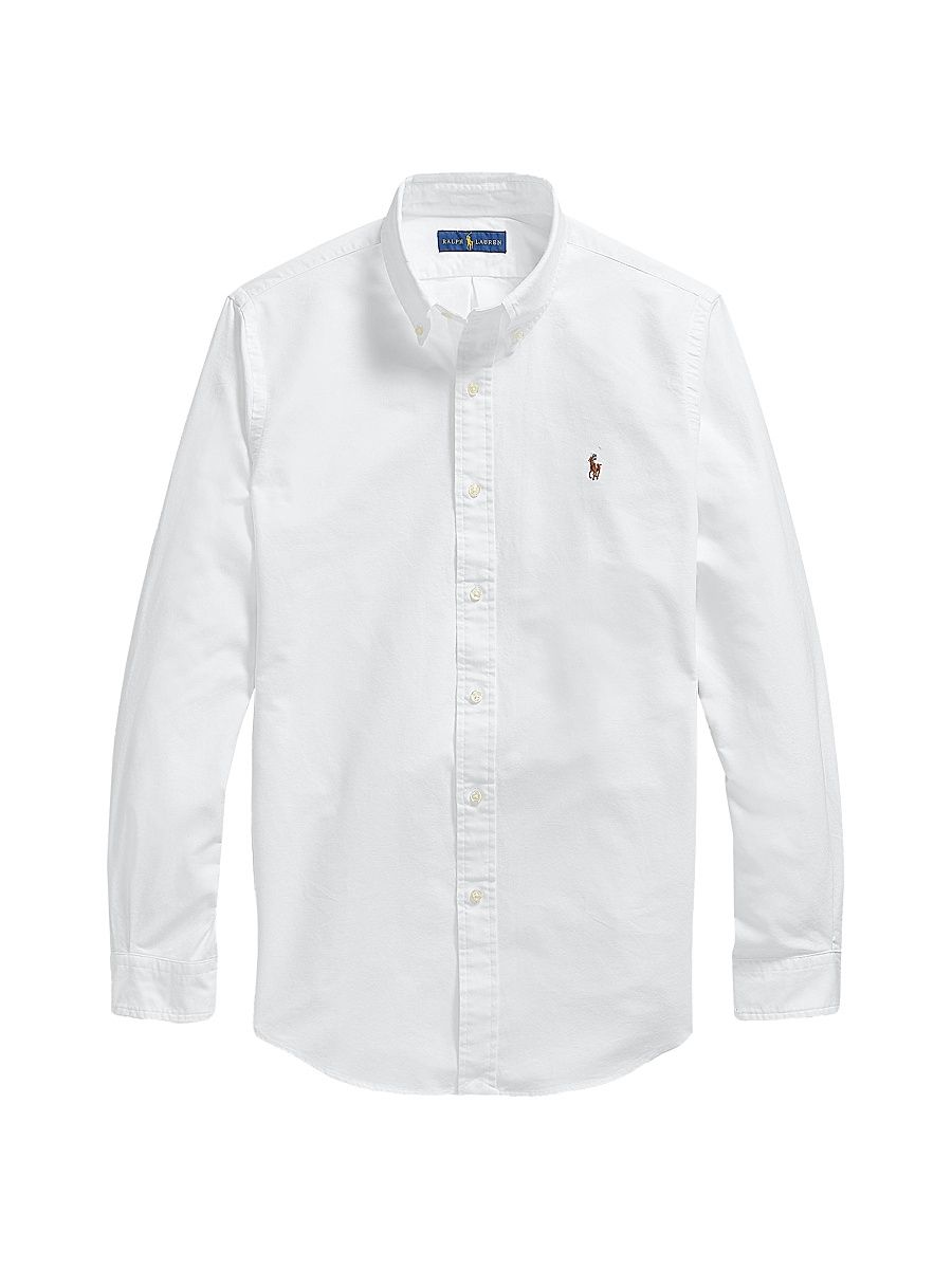 Men's Button-Down Cotton Oxford Shirt - White - Size XXL