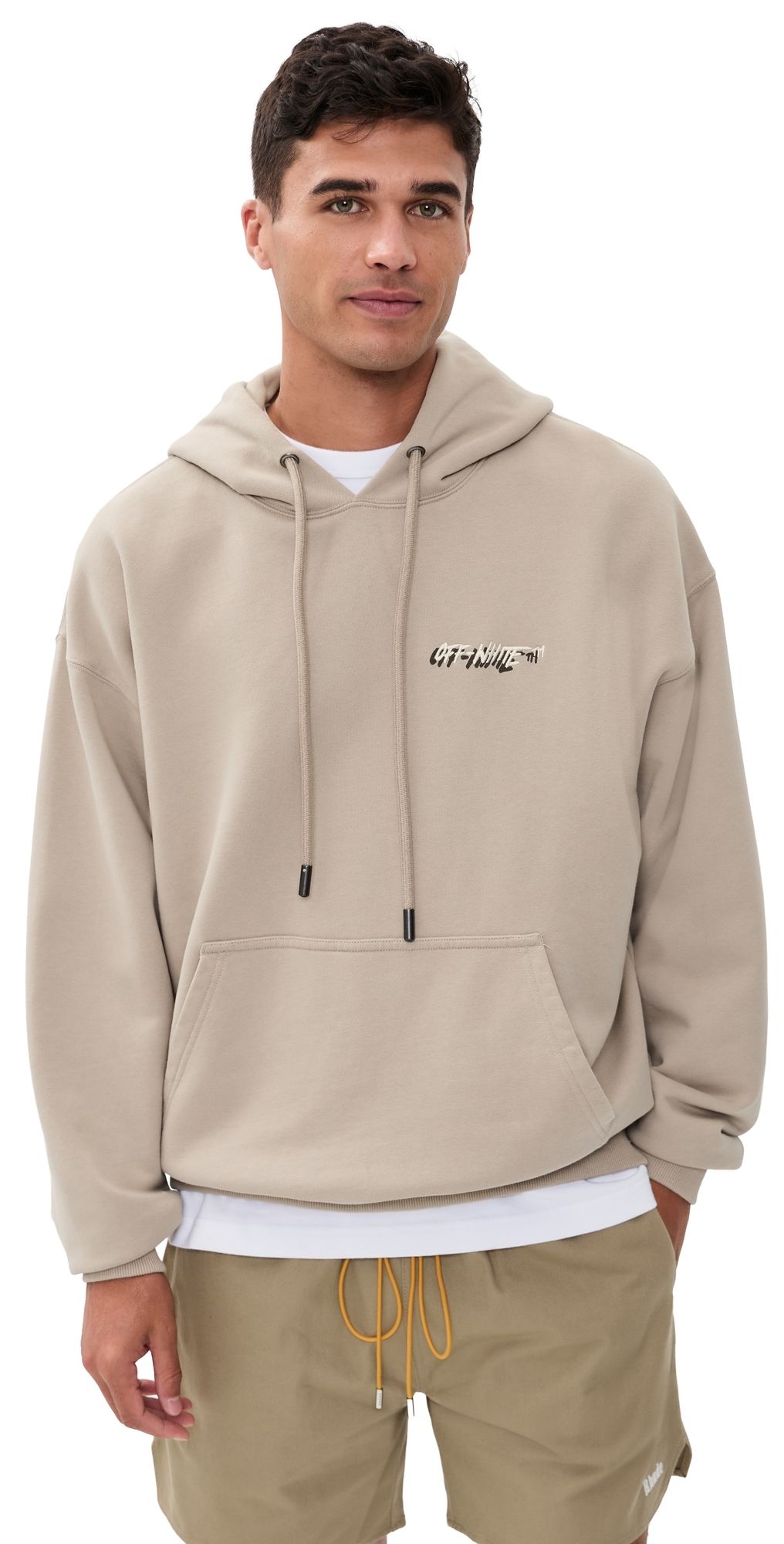 Off-White Shadow Logo Skate Hoodie Stone S