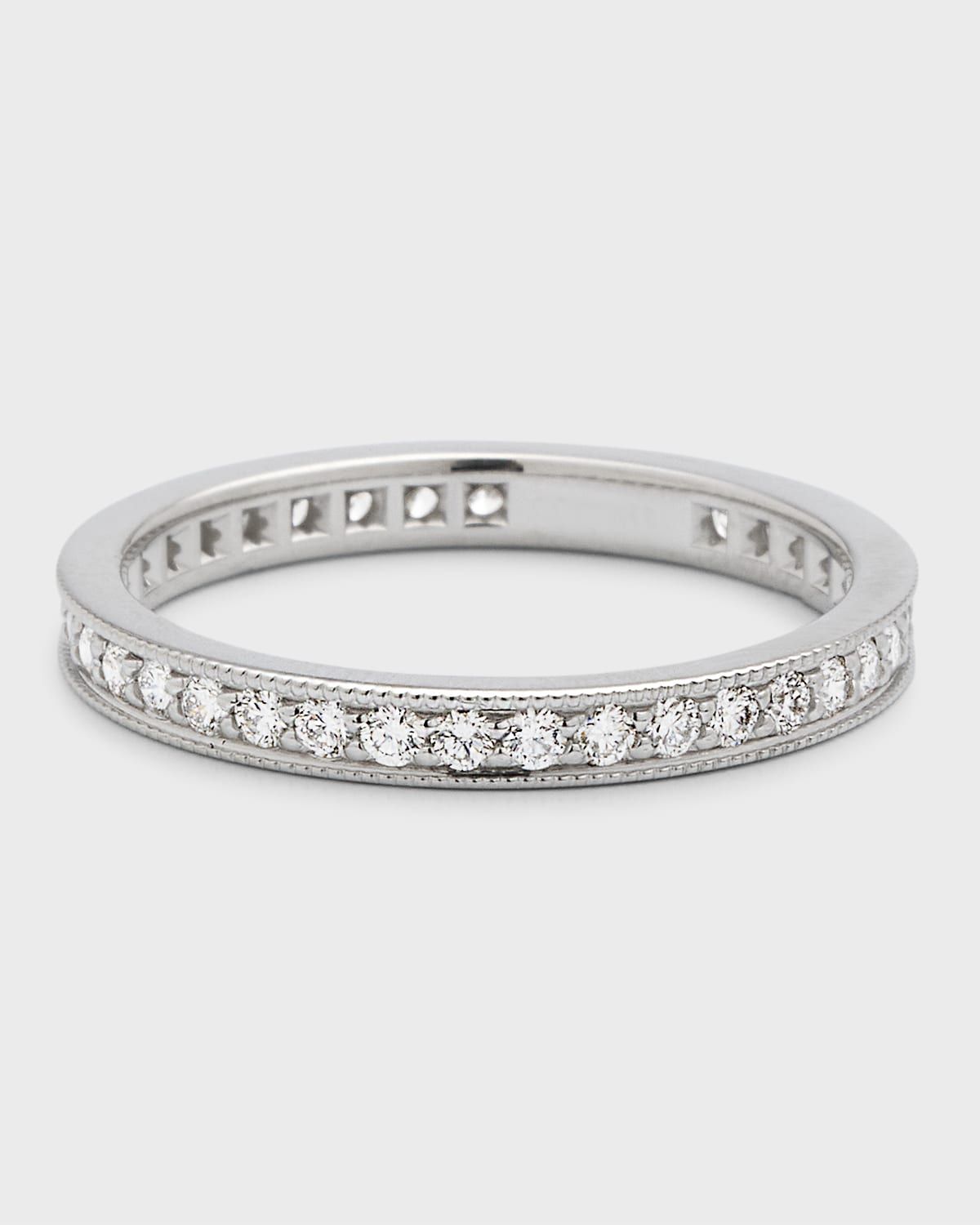 Channel-Set Diamond Eternity Band Ring in 18K White Gold, Size 7, 0.56tcw