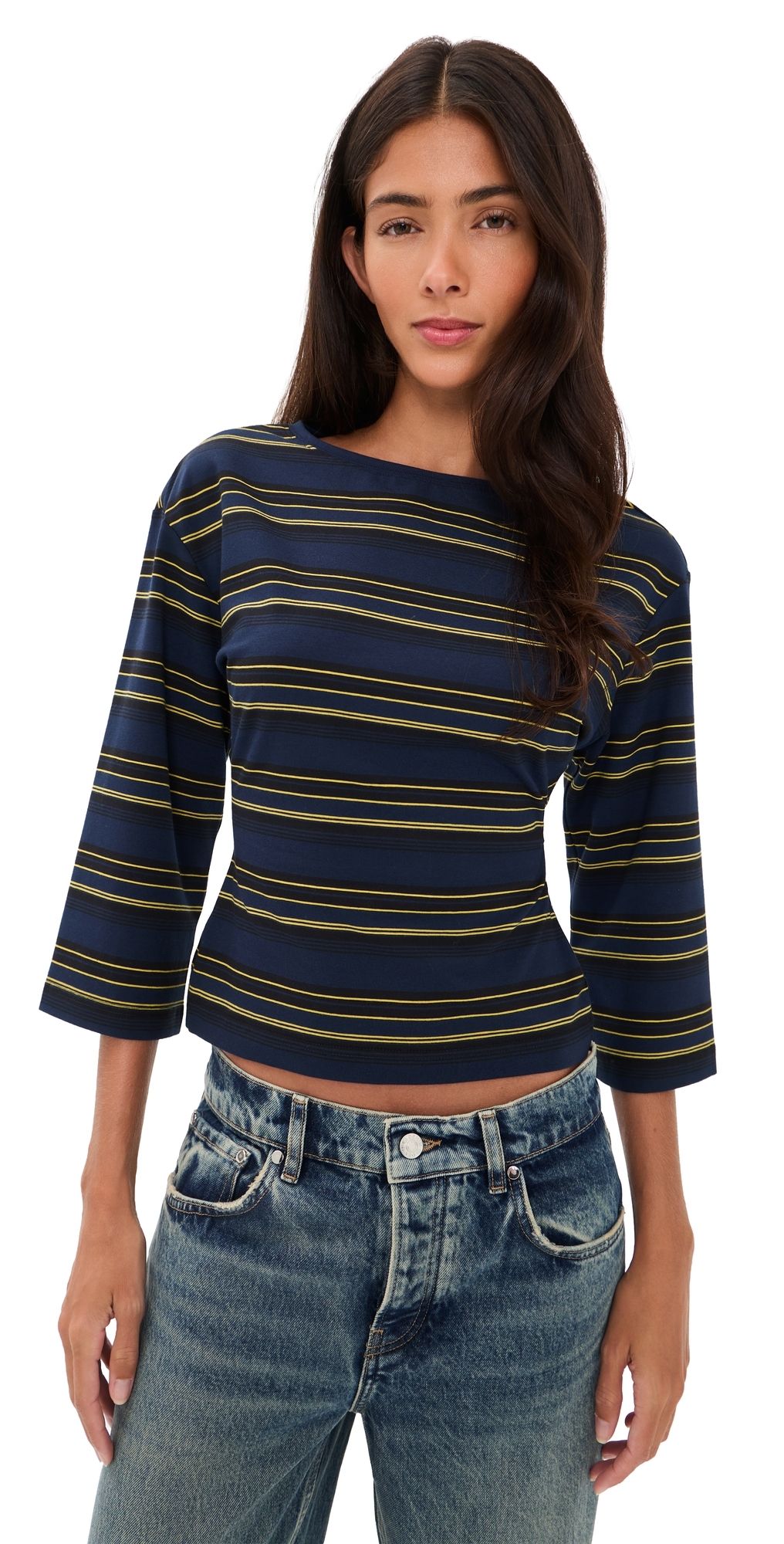 EB Denim Douglas Top Navy Moss Stripe S