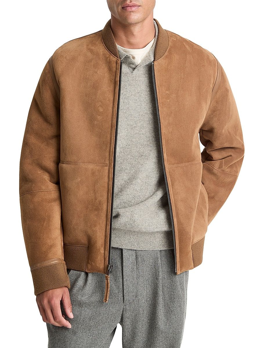 Men's Shearling Bomber Jacket - Highland - Size Medium