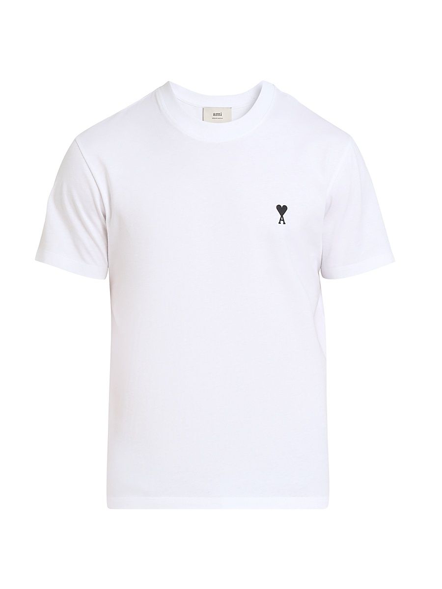 Men's Contrasted Ami de Coeur Cotton T-Shirt - White - Size Small