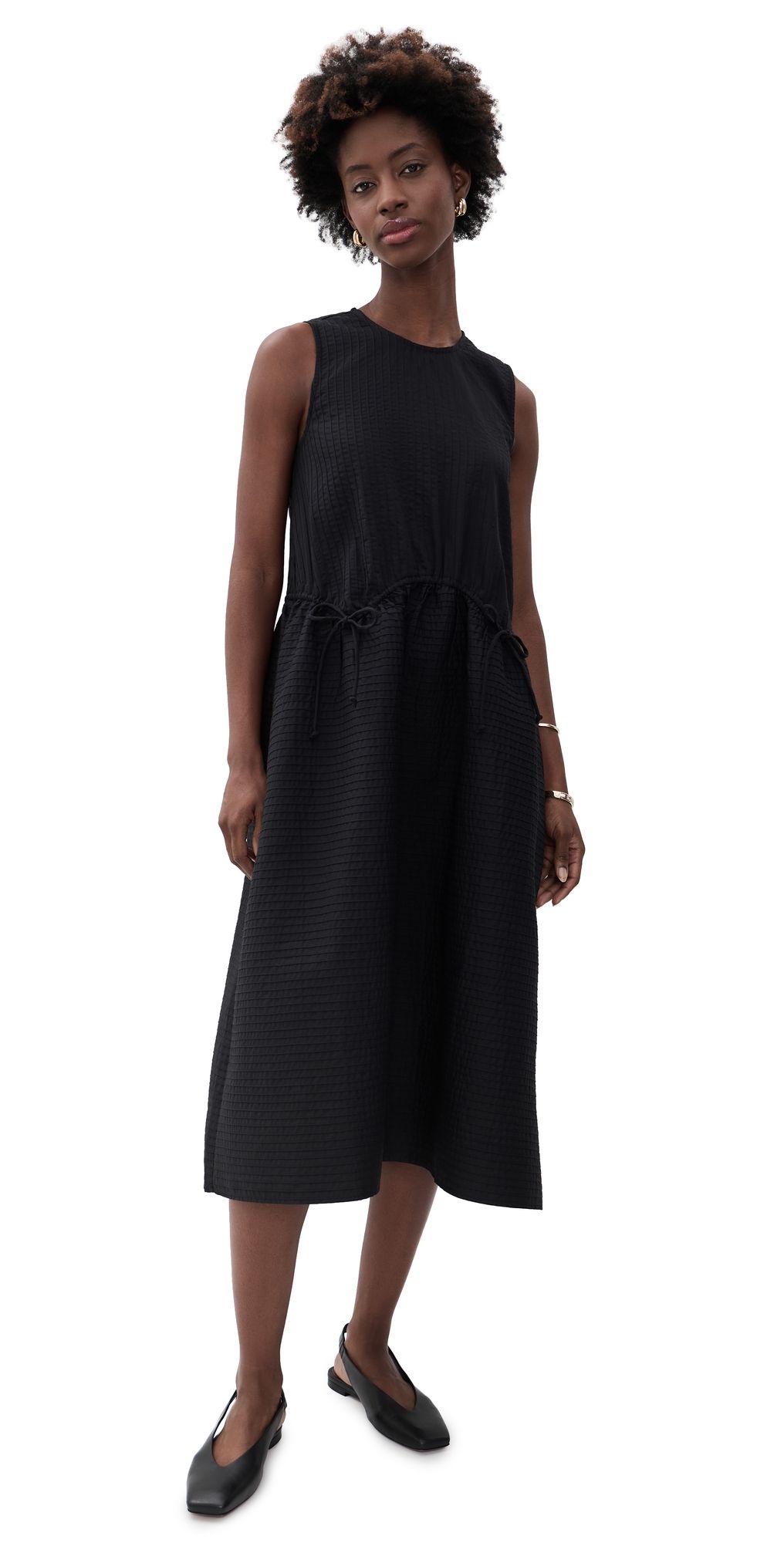 Sea Roni Solid Sleeveless Dress Black L