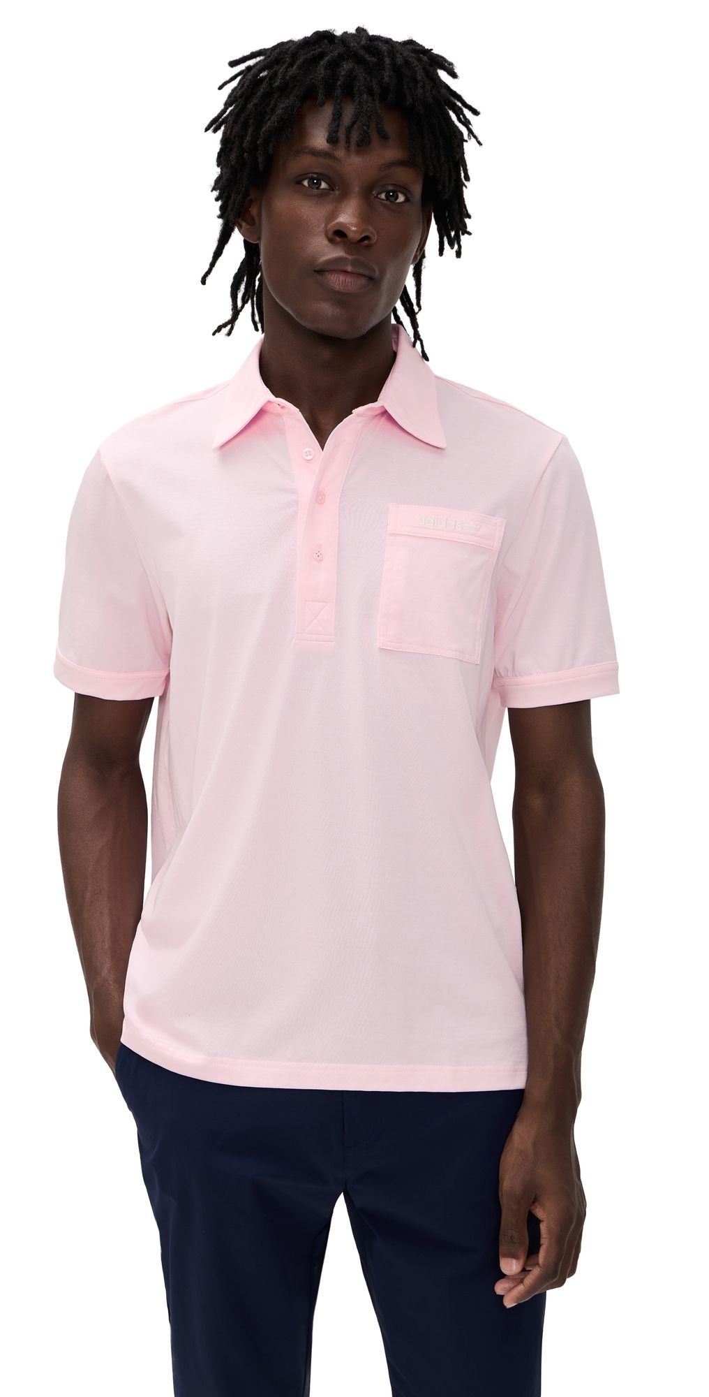 Adidas Golf Originals Pocket Polo Clear Pink/Chalk White XXL