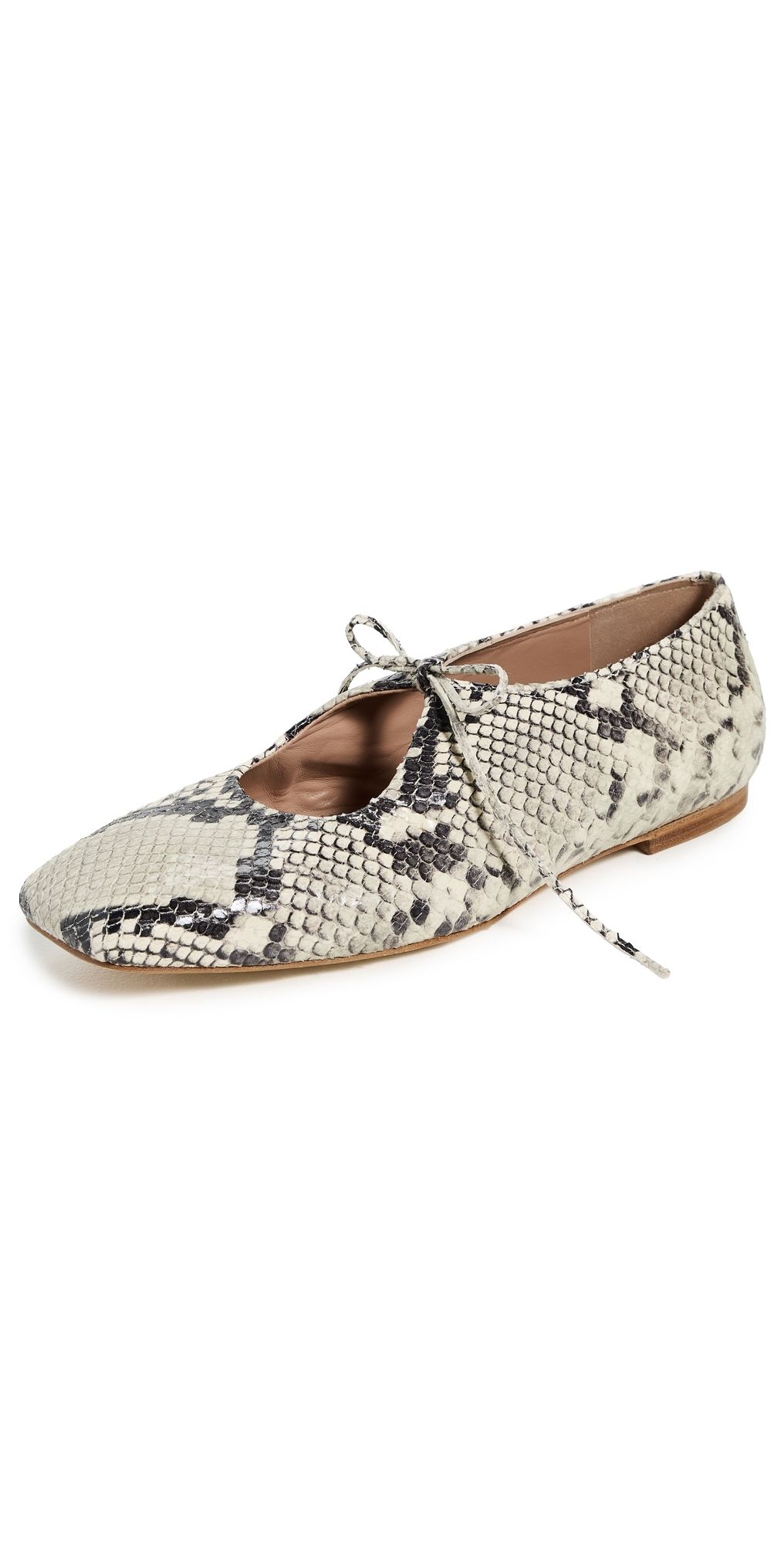 Andrea Gomez Amelia Gray Faux Python Flats Grey 37