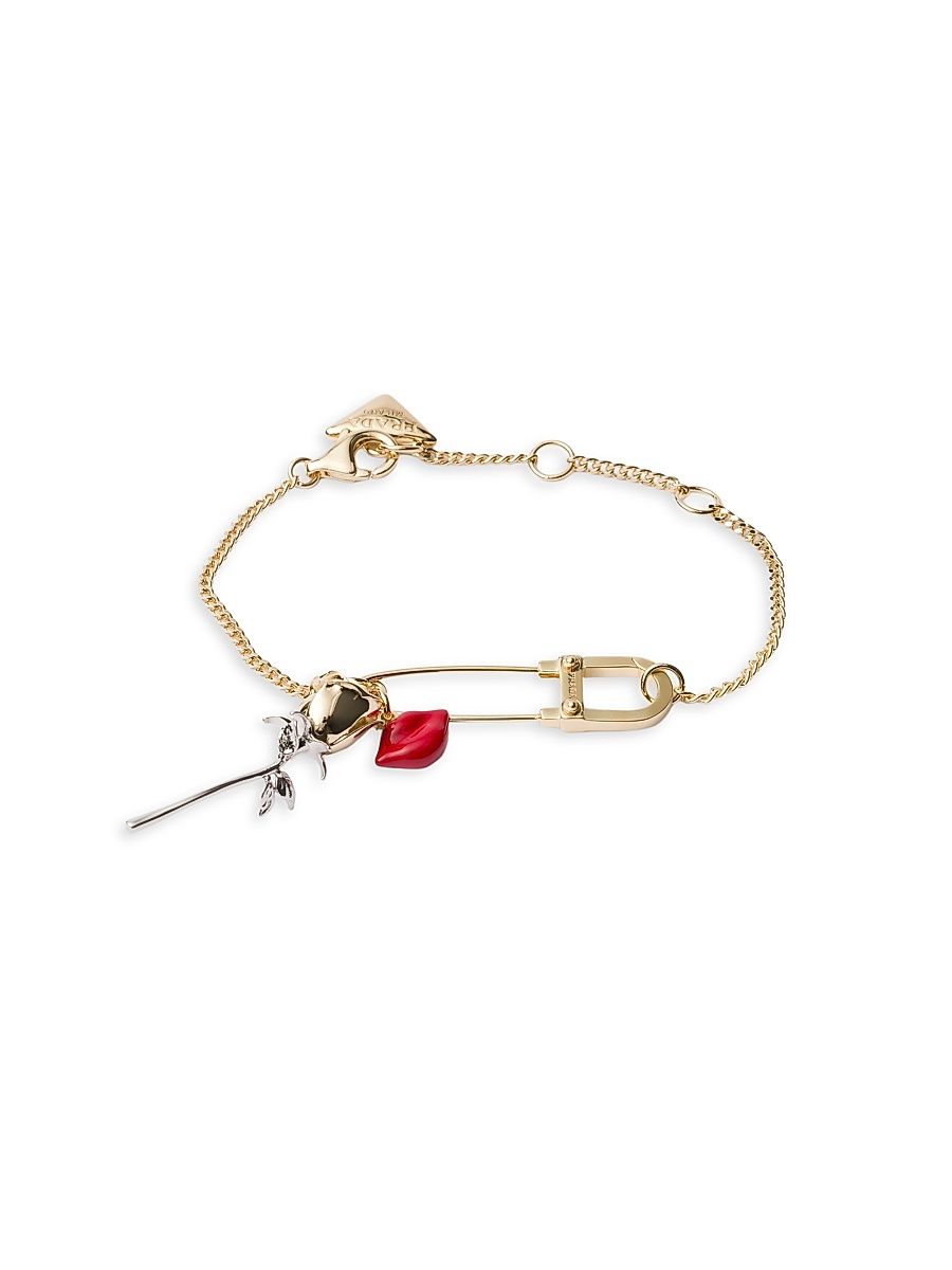 Women's Enameled Metal Bracelet - Gold Multi