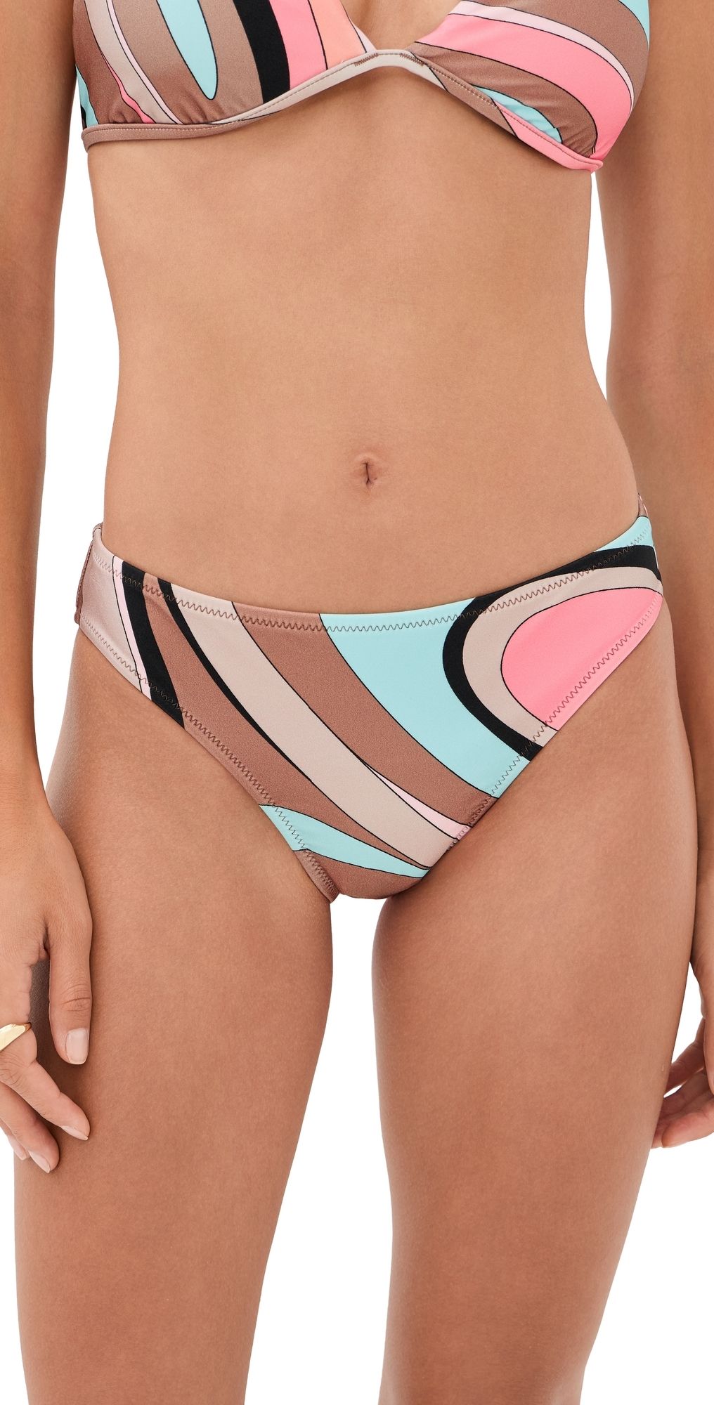 L'AGENCE Abstract Swirl Nicole Bikini Bottoms Multi L