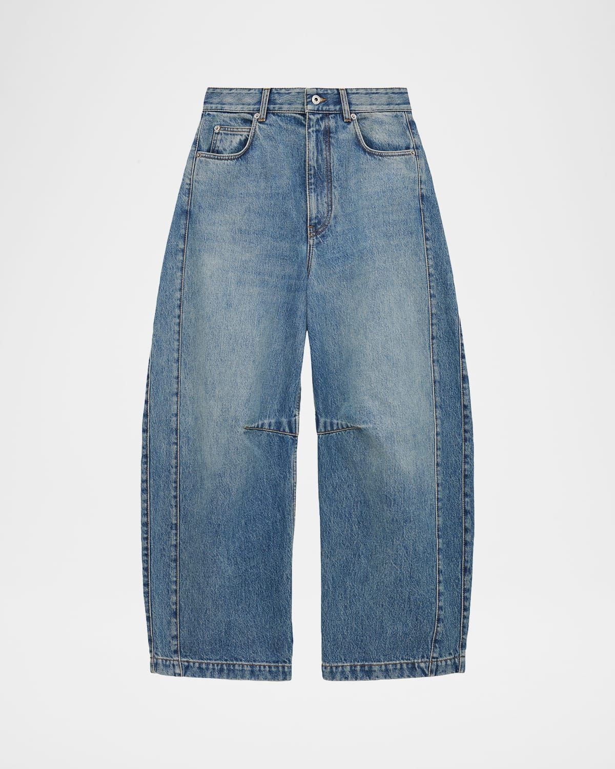 Mid-Rise Barrel-Leg Jeans
