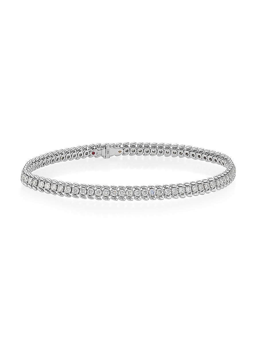 Women's 18K White Gold & 2.68 TCW Diamond Tennis Bracelet