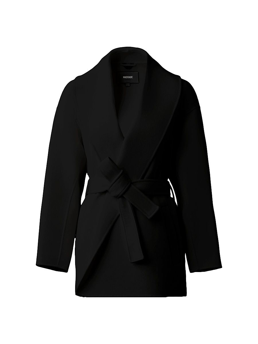 Women's Tyra Wool Coat - Black - Size Large