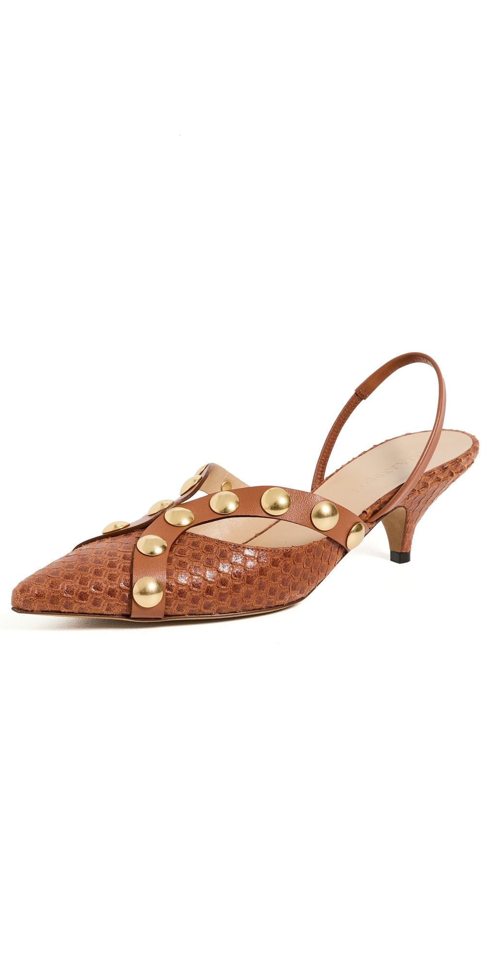 Ulla Johnson Vendome Studded Kitten Heels Nutmeg 39