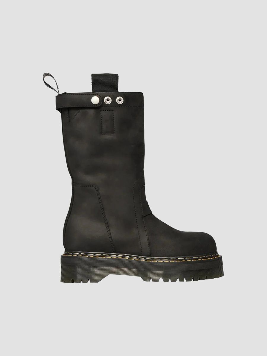 Rick Owens Men's Dr. Martens x Rick Owens Quad-Sole Pull-On Boots - Black - Size 7