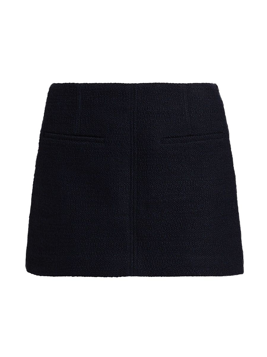 Women's Cowan Bouclé A-Line Miniskirt - Deep Navy - Size 6