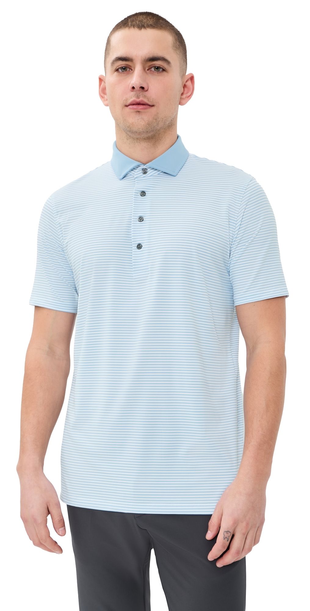 Greyson Aurora Striped Polo WOLF BLUE/ARCTIC XL
