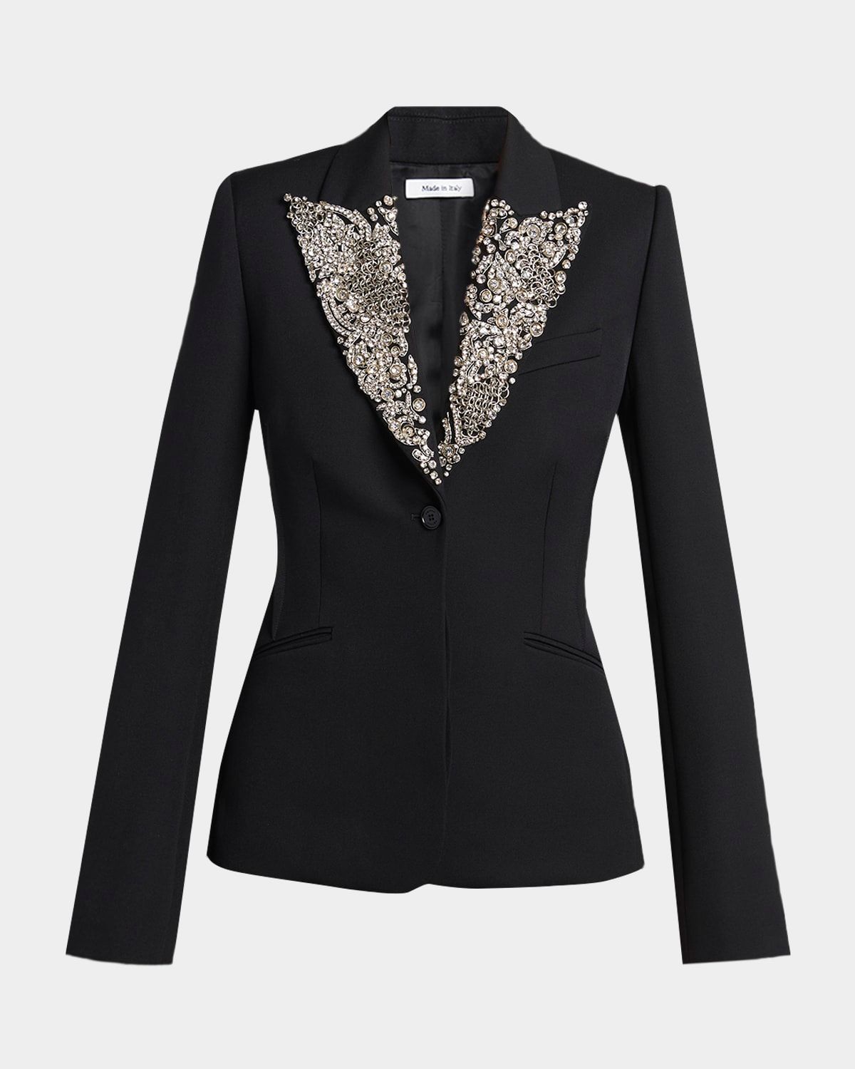 Crystal Lapel Single-Breasted Waisted Jacket