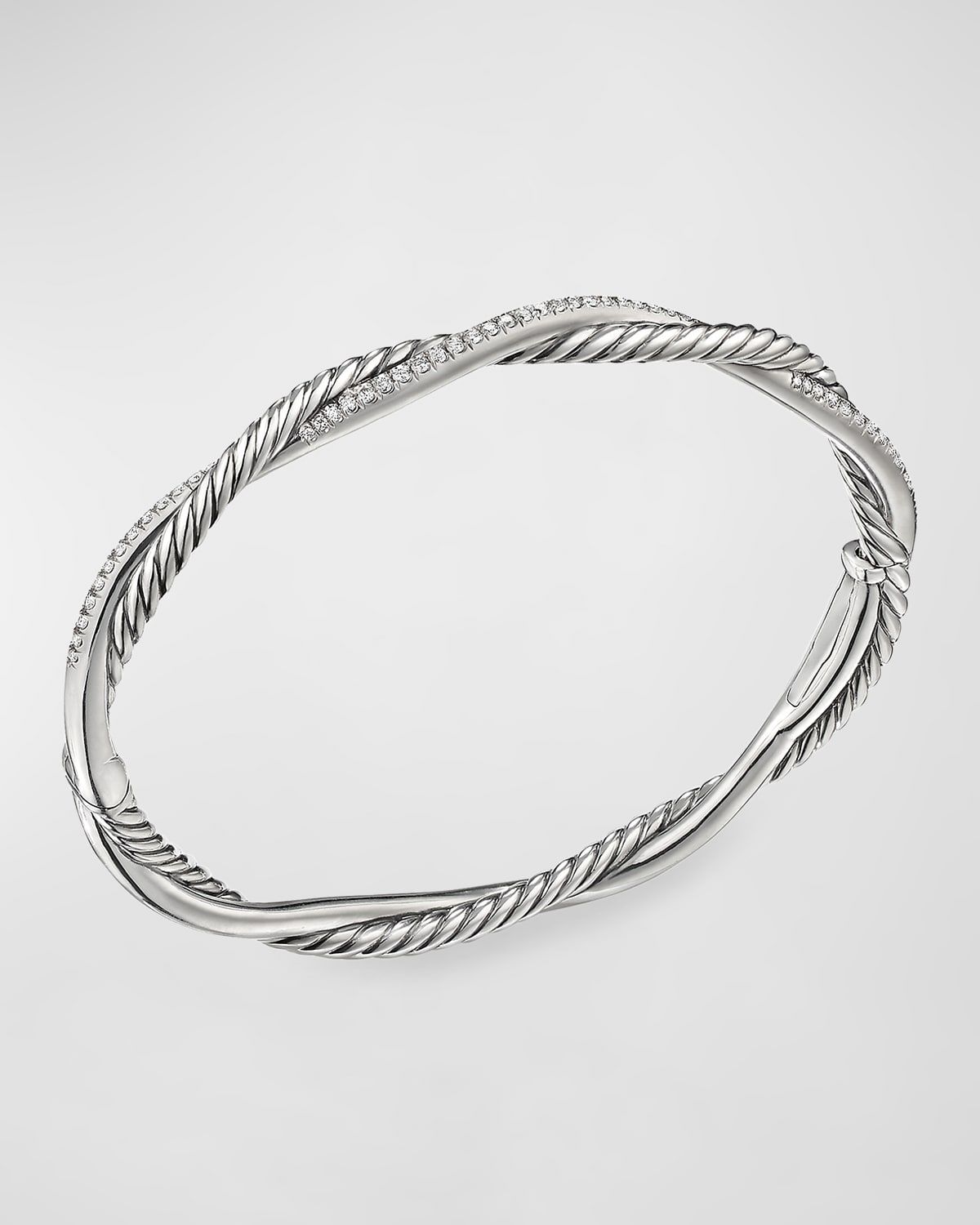 Petite Pave Twisted Wire Bracelet with Diamonds