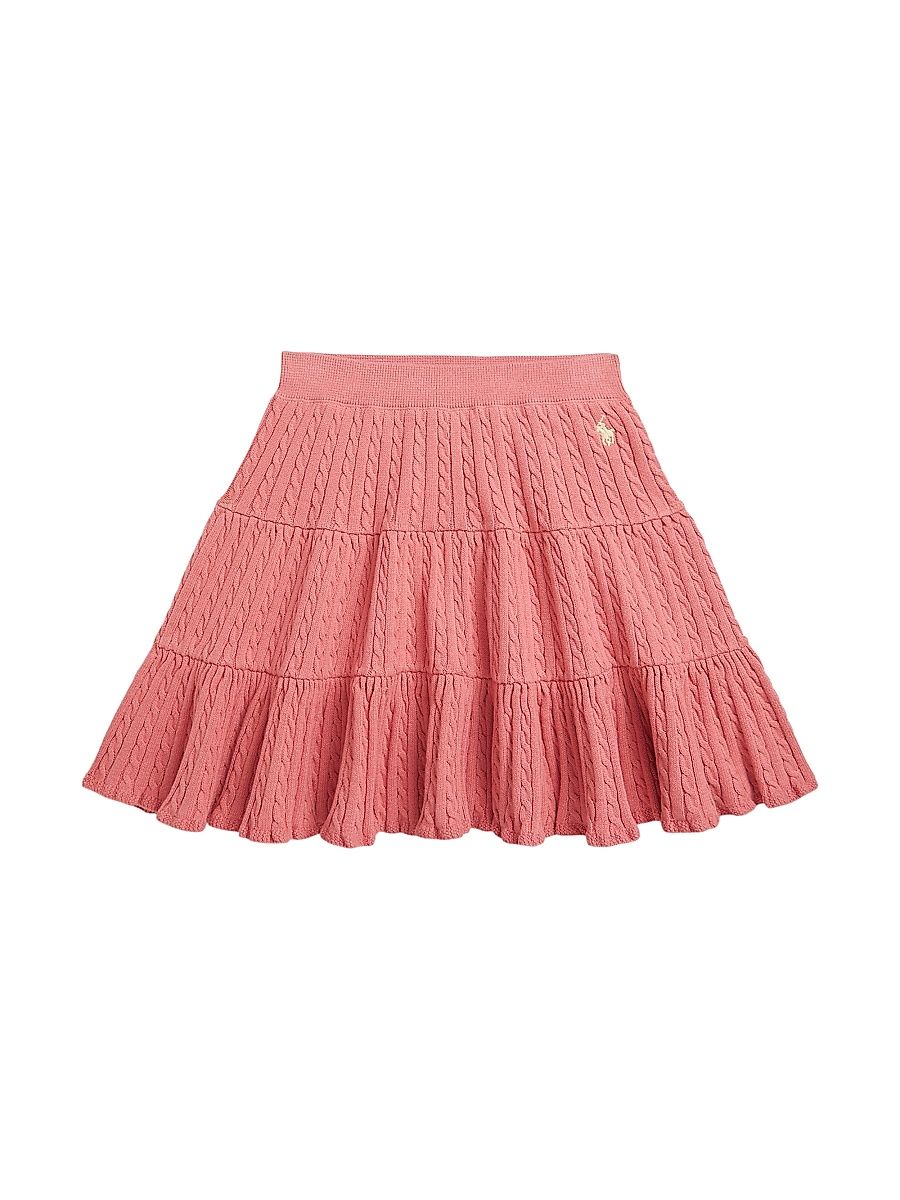 Little Girl's & Girl's Cable Knit Tiered Skirt - Desert Rose - Size 8 Months