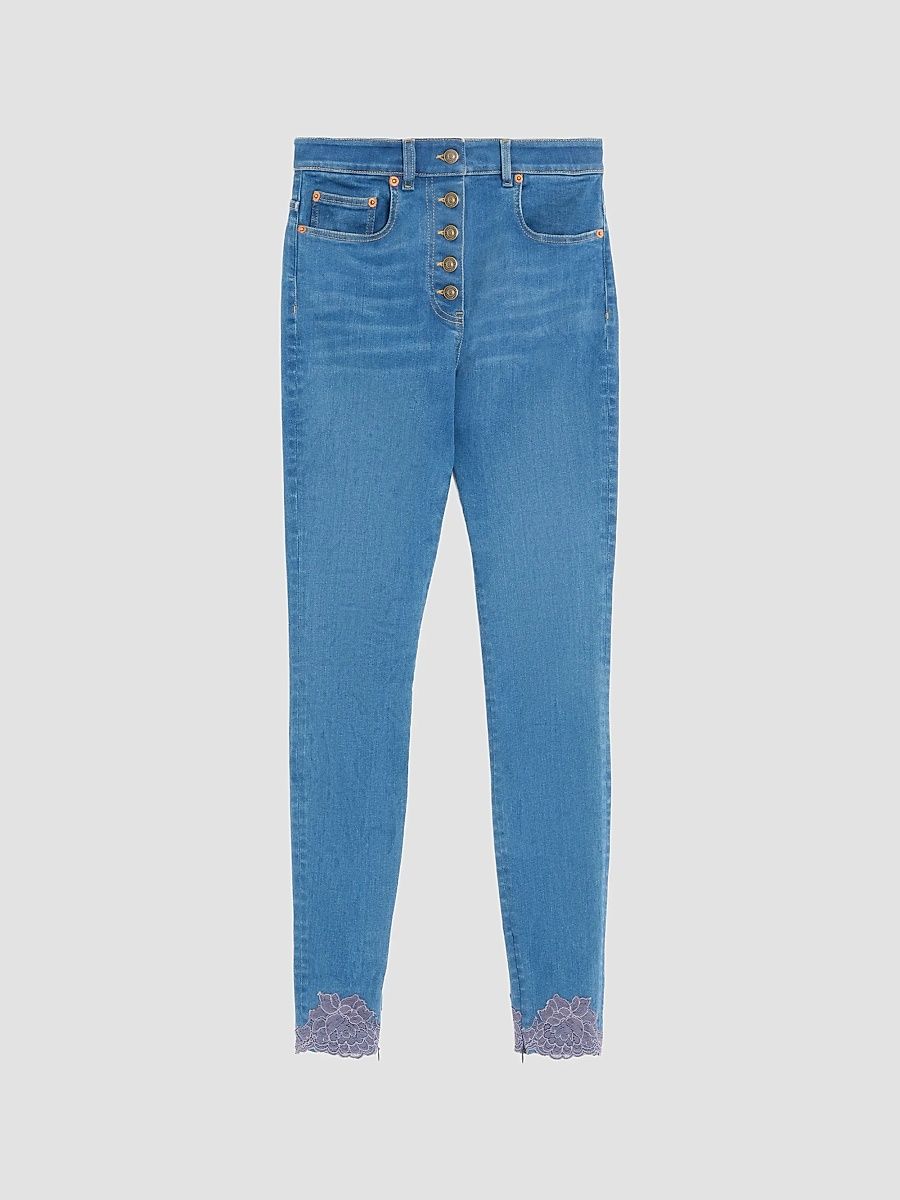 Women's Denim Jeans with Lace - Denim - Size 31
