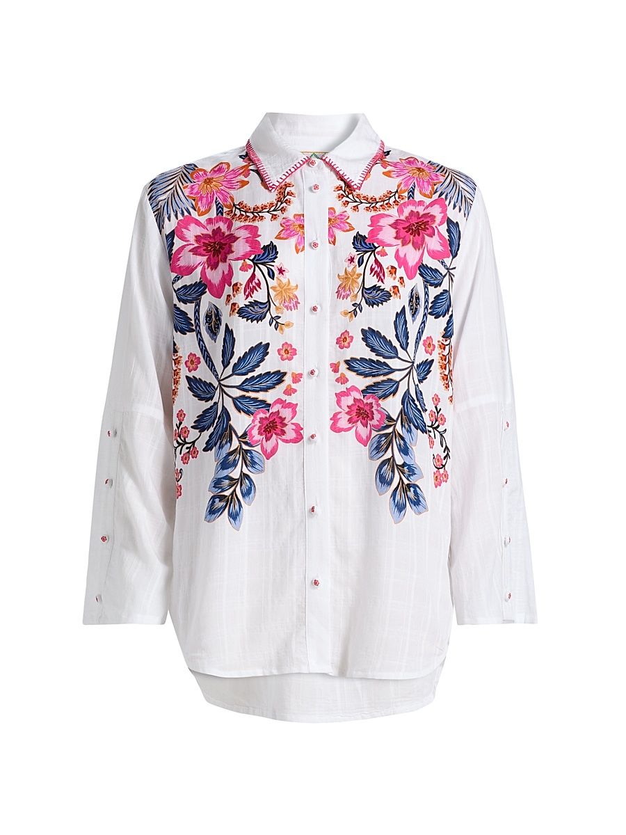 Women's Lirielle Floral Button-Front Shirt - Lirelle - Size XL