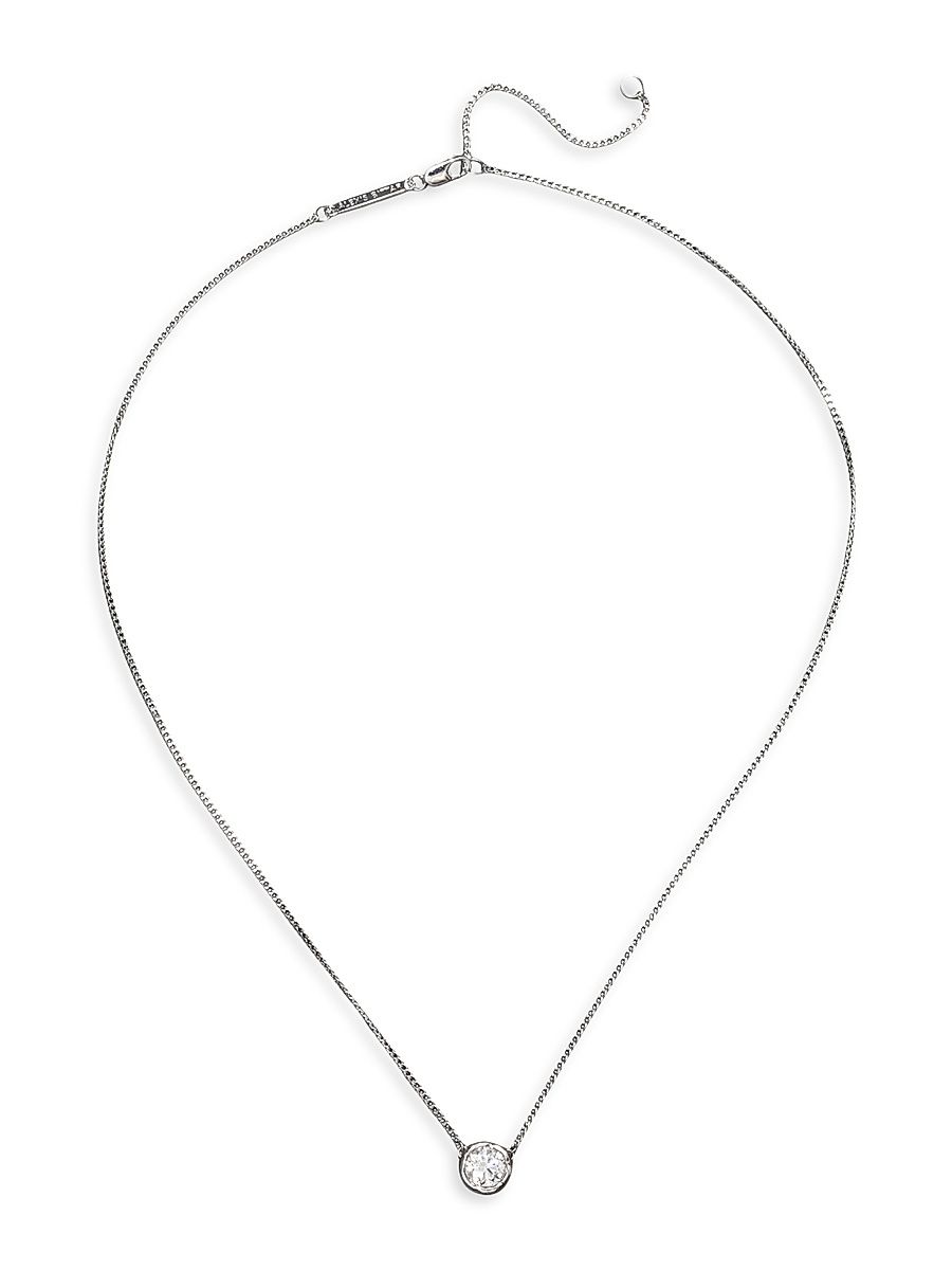Women's Asterales Silvertone & Cubic Zirconia Solitaire Pendant Necklace - Silver