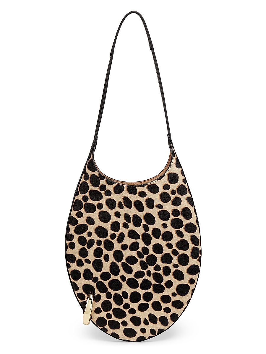 Women's Small Pierced Calf Hair Shoulder Bag