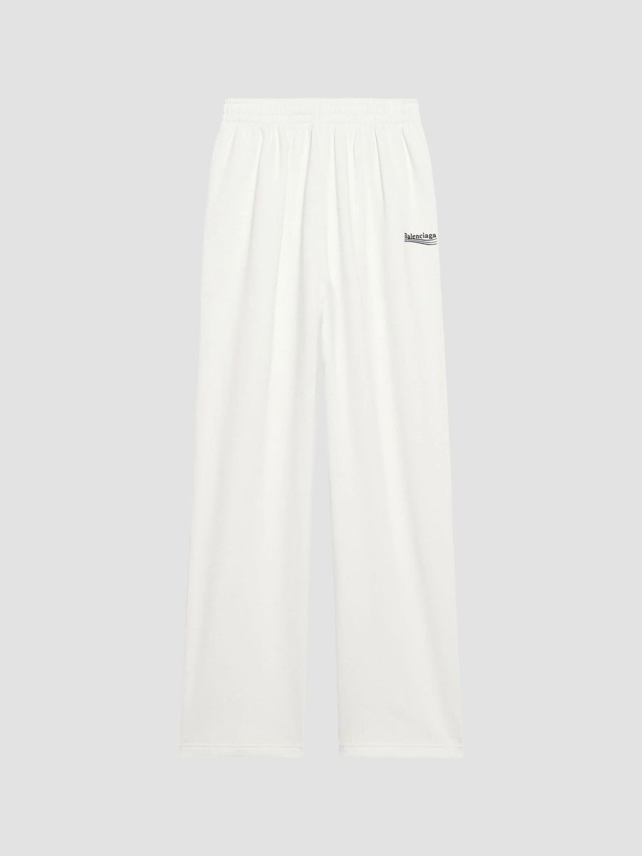 Balenciaga Men's Political Campaign Jogging Pants - Dirty White Black Blue - Size XS