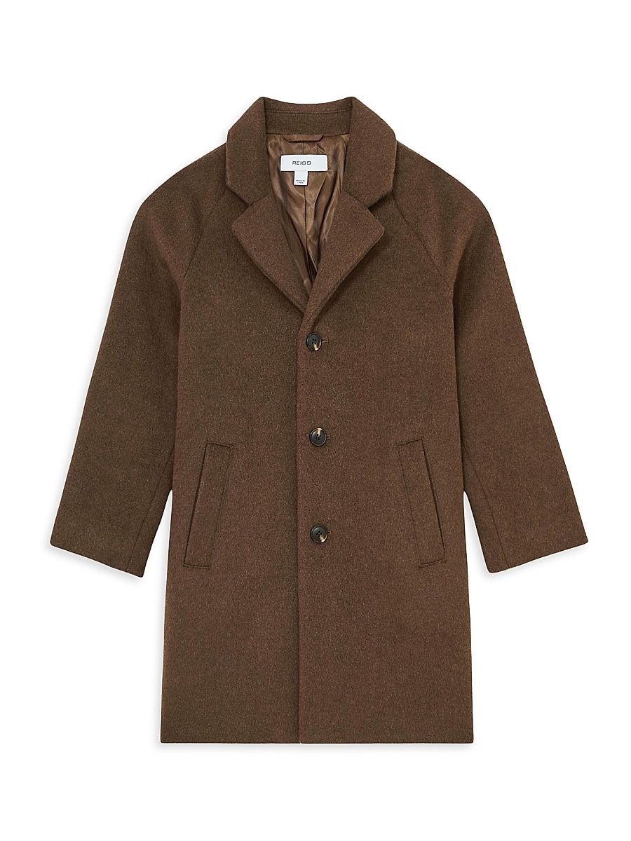 Little Boy's & Boy's Wallace Wool-Blend Coat - Brown - Size 10