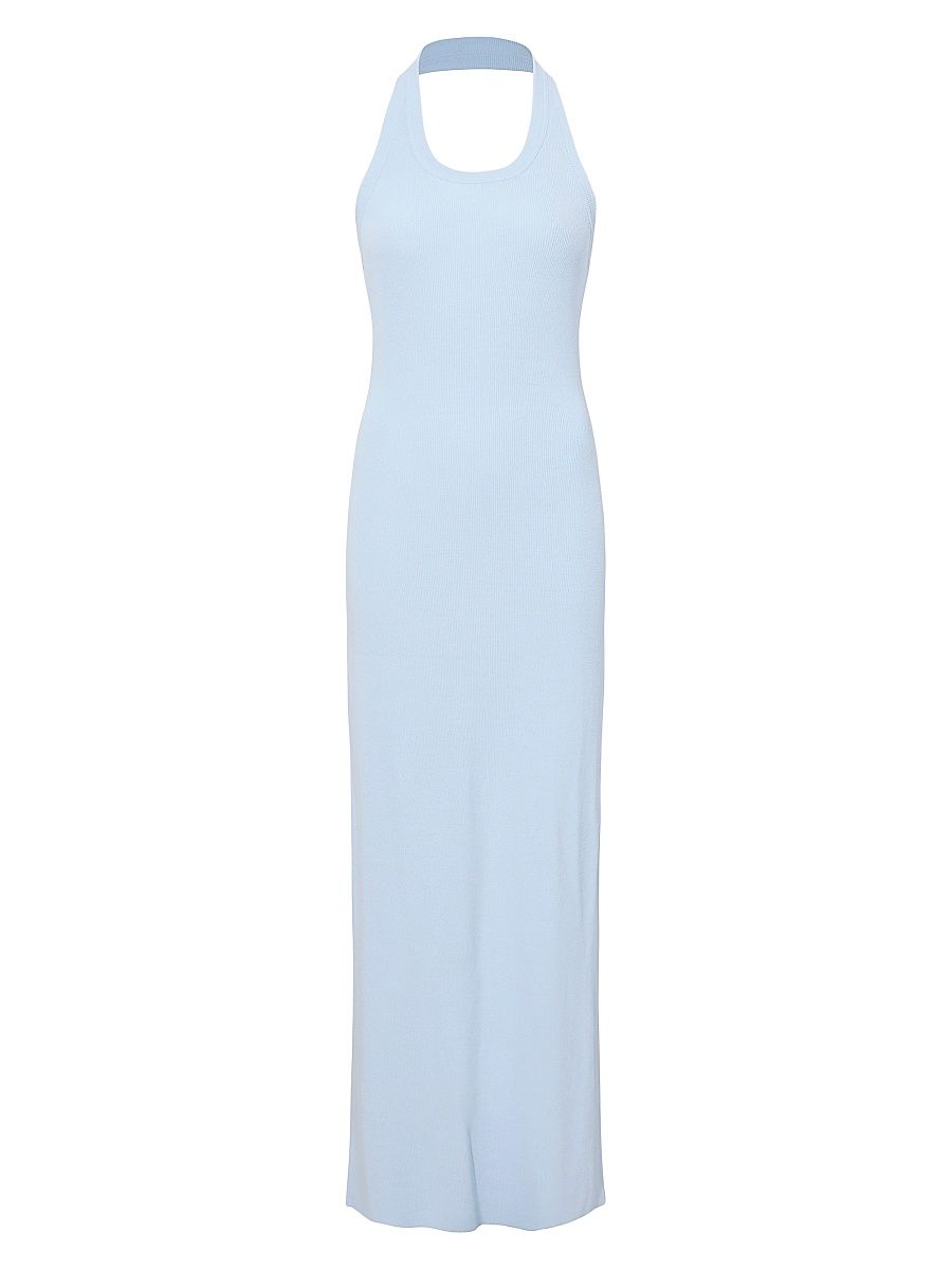 Women's Meryl Halter Column Gown - Light Blue - Size Large