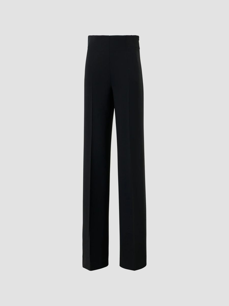 Akris Women's Fiyuki Double-Face Wool-Blend Wide-Leg Pants - Black - Size 16
