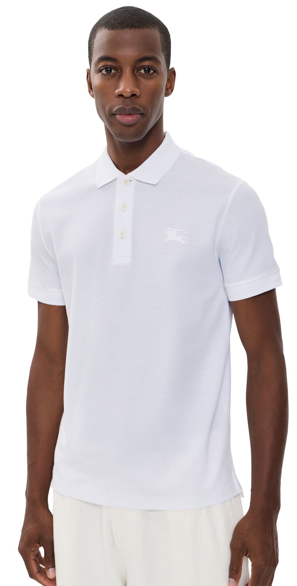 Burberry Eddie Cotton Polo Shirt White XL
