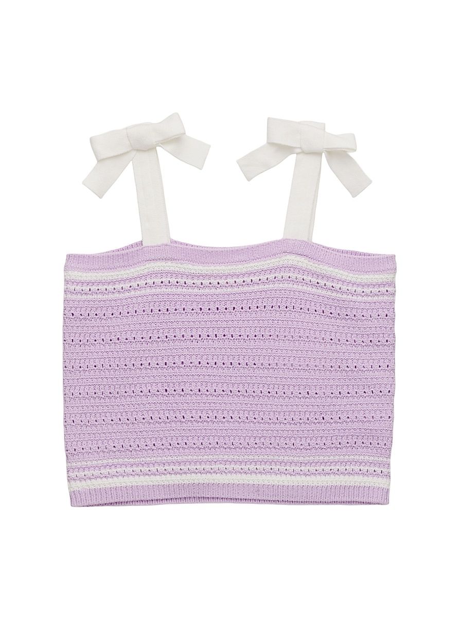 Girl's Crochet Tank & Skort Set - Lilac Combo - Size 14