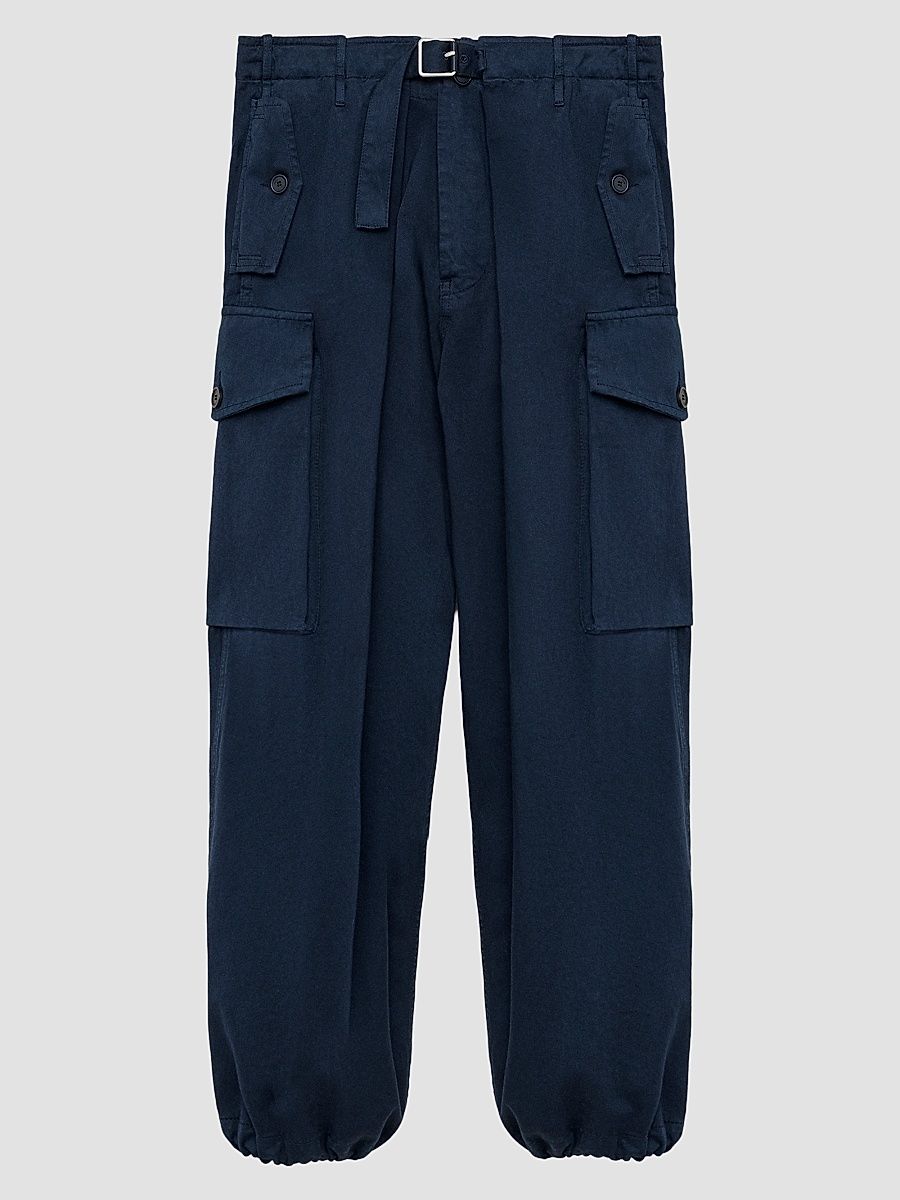 Men's Cotton Cargo Trousers - Dark Navy - Size 38