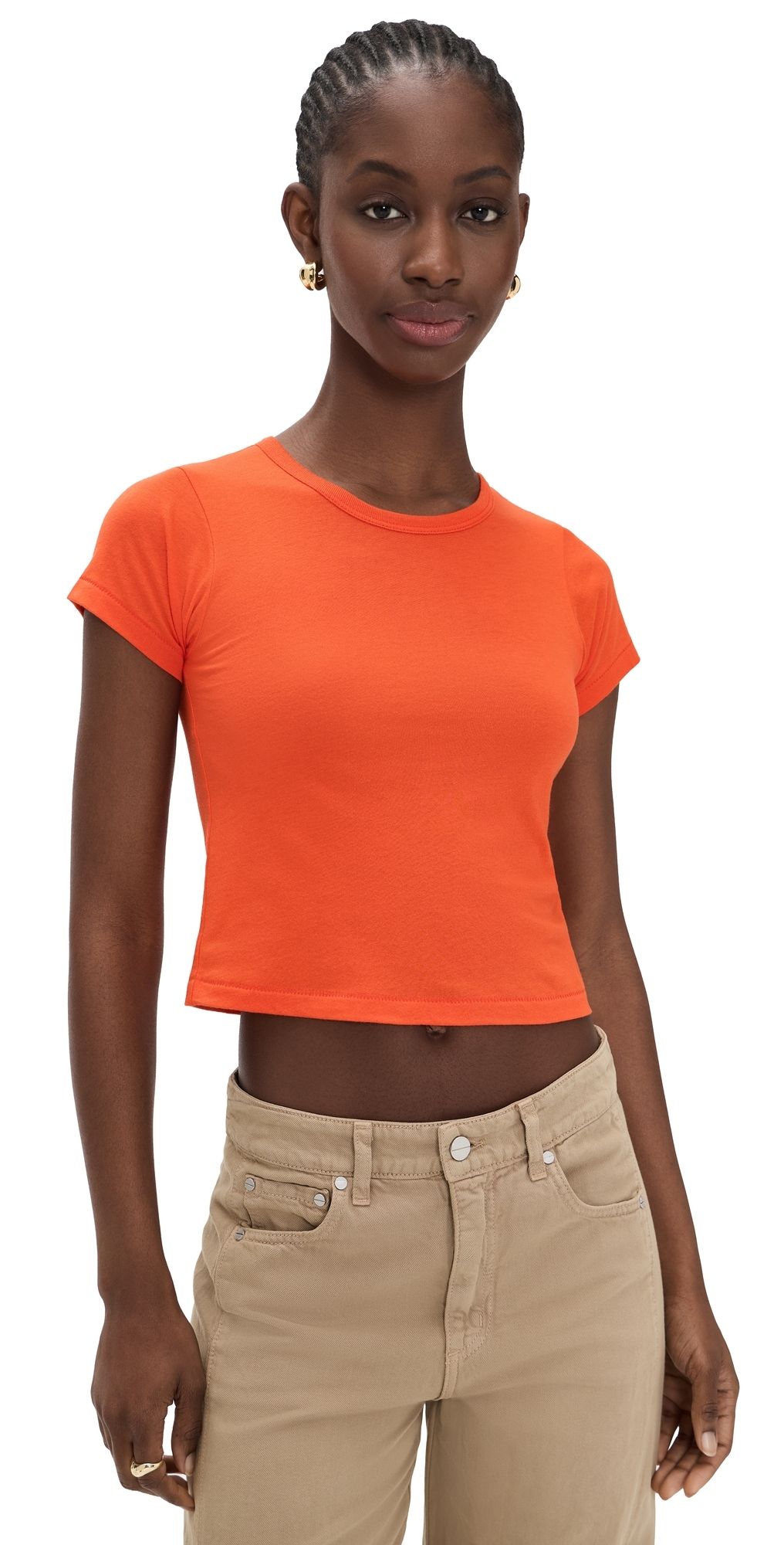 Éterne Short Sleeve Baby Tee Papaya M