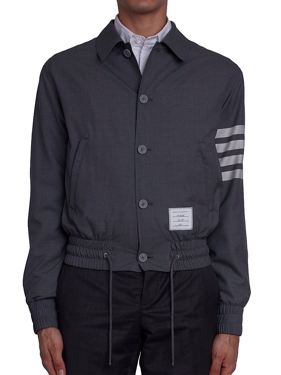 Men's Four-Bar Blouson Jacket - Med Grey - Size XXL