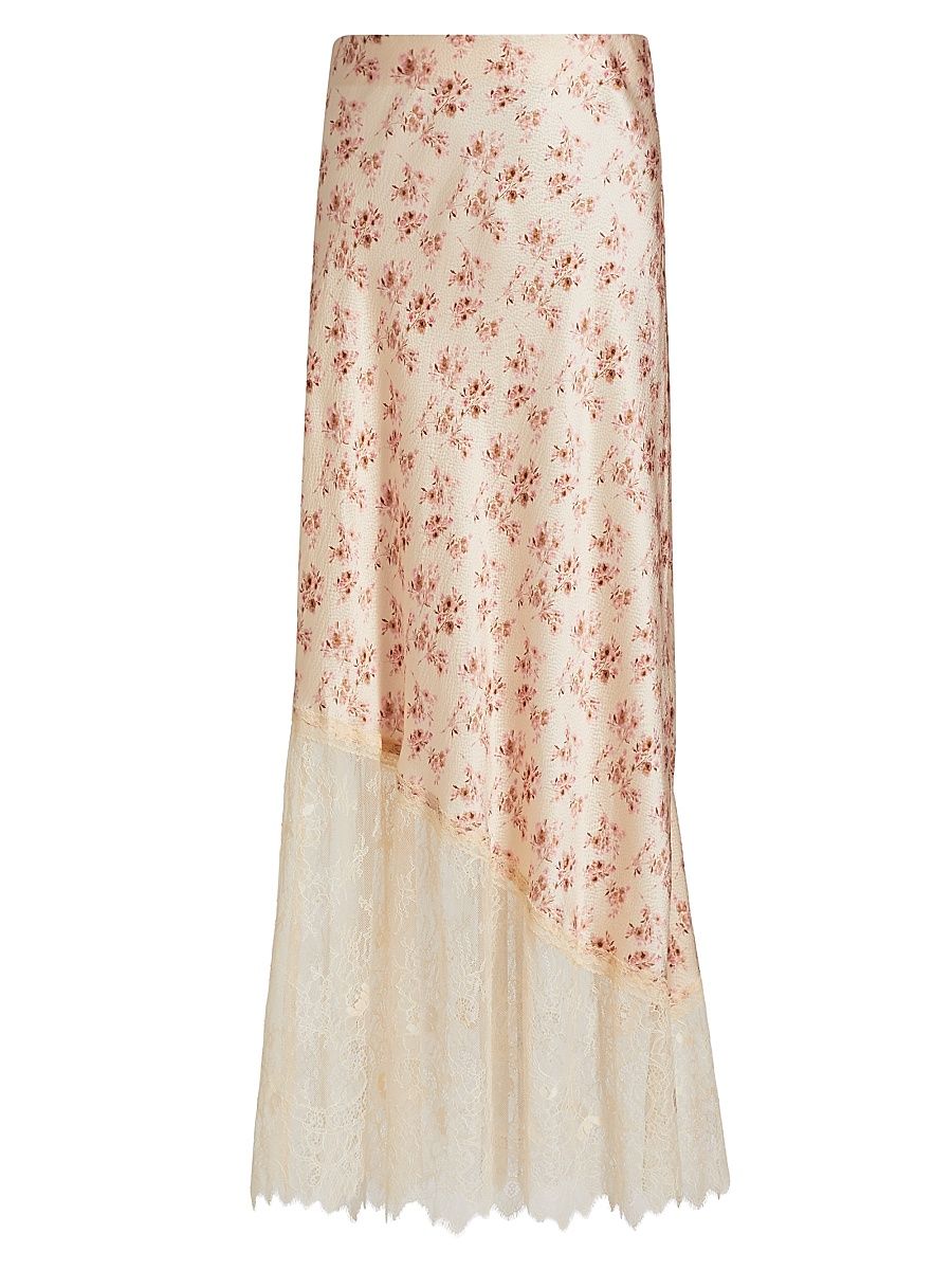 Women's Florian Hammered Silk Slip Skirt - Dutch Fields - Size Large