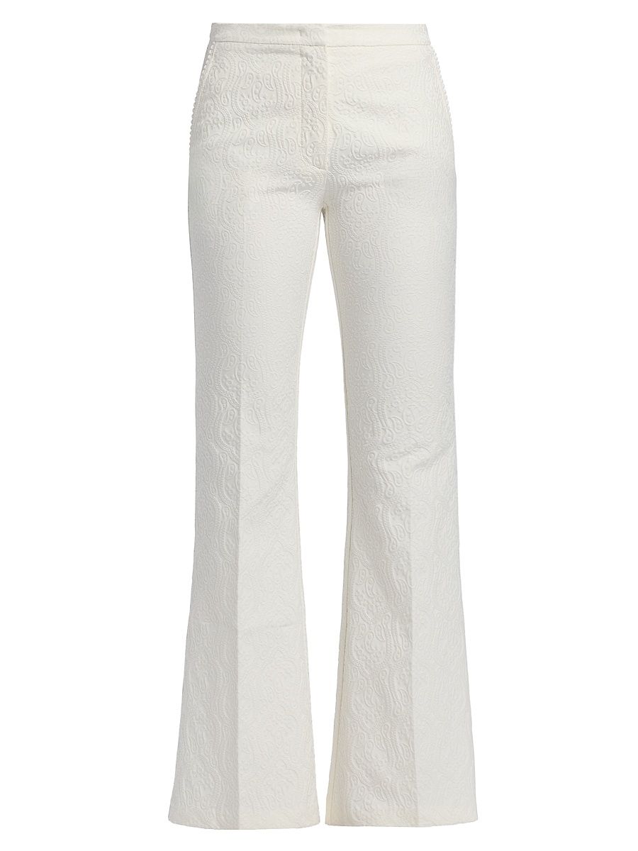 Women's Fil Coupé Jacquard Pants - Light Creamy White - Size 10