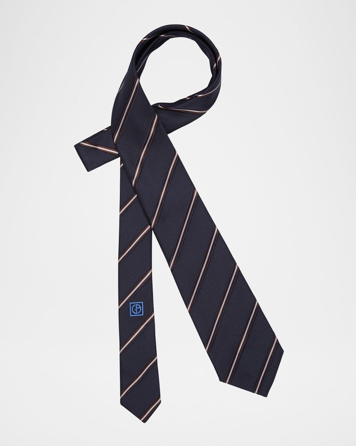 Men & apos;s Regimental Stripe Silk and Cotton Tie