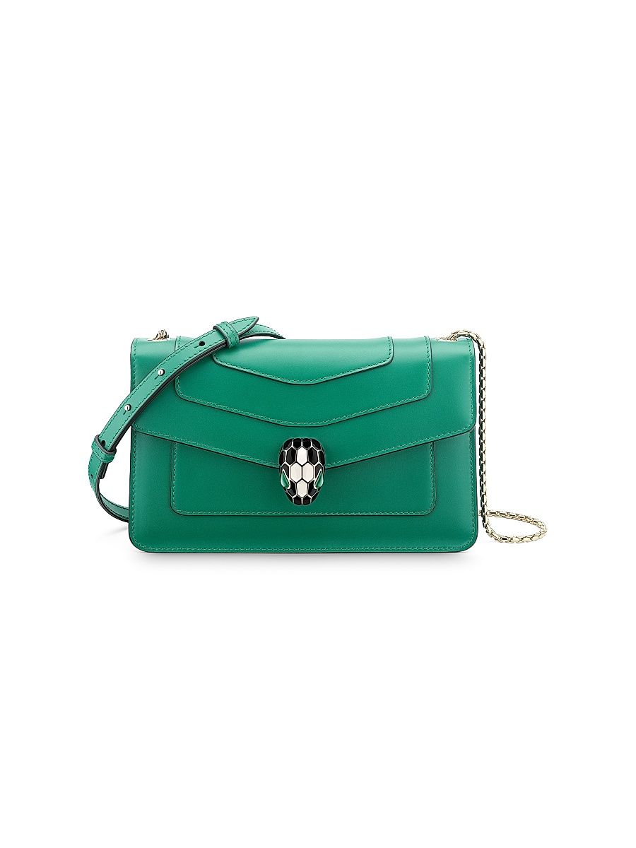 Women's Serpenti Leather Crossbody Bag - Emerald Green