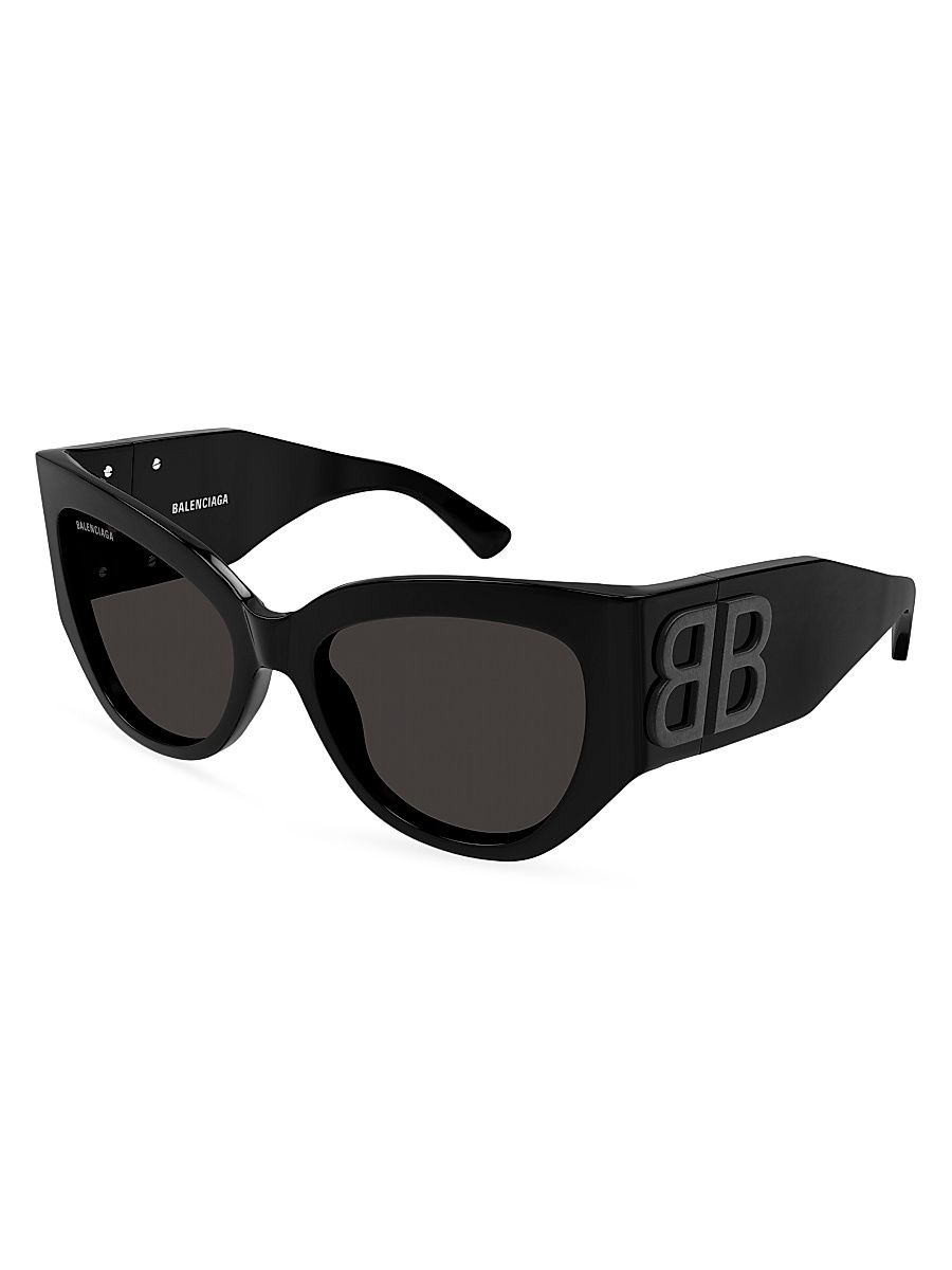Women's Bossy 58MM Rectangular Sunglasses - Black Dark Grey