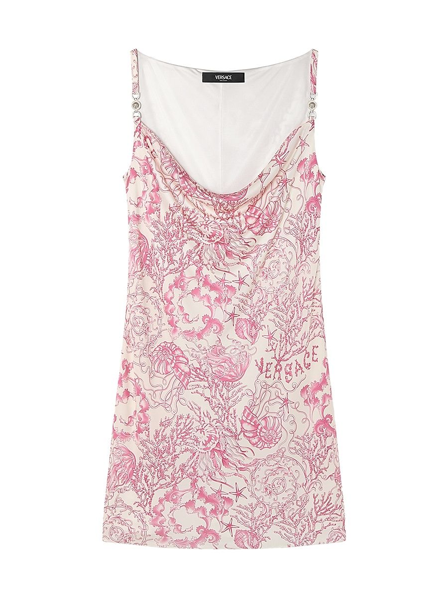 Women's Underwater Barocco Cowl Minidress - Eggshell Dragonfruit - Size 4