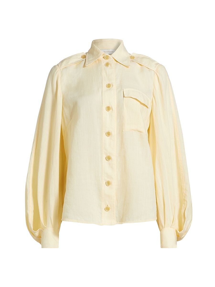 Women's Utility Voluminous Shirt - Lemon - Size 8