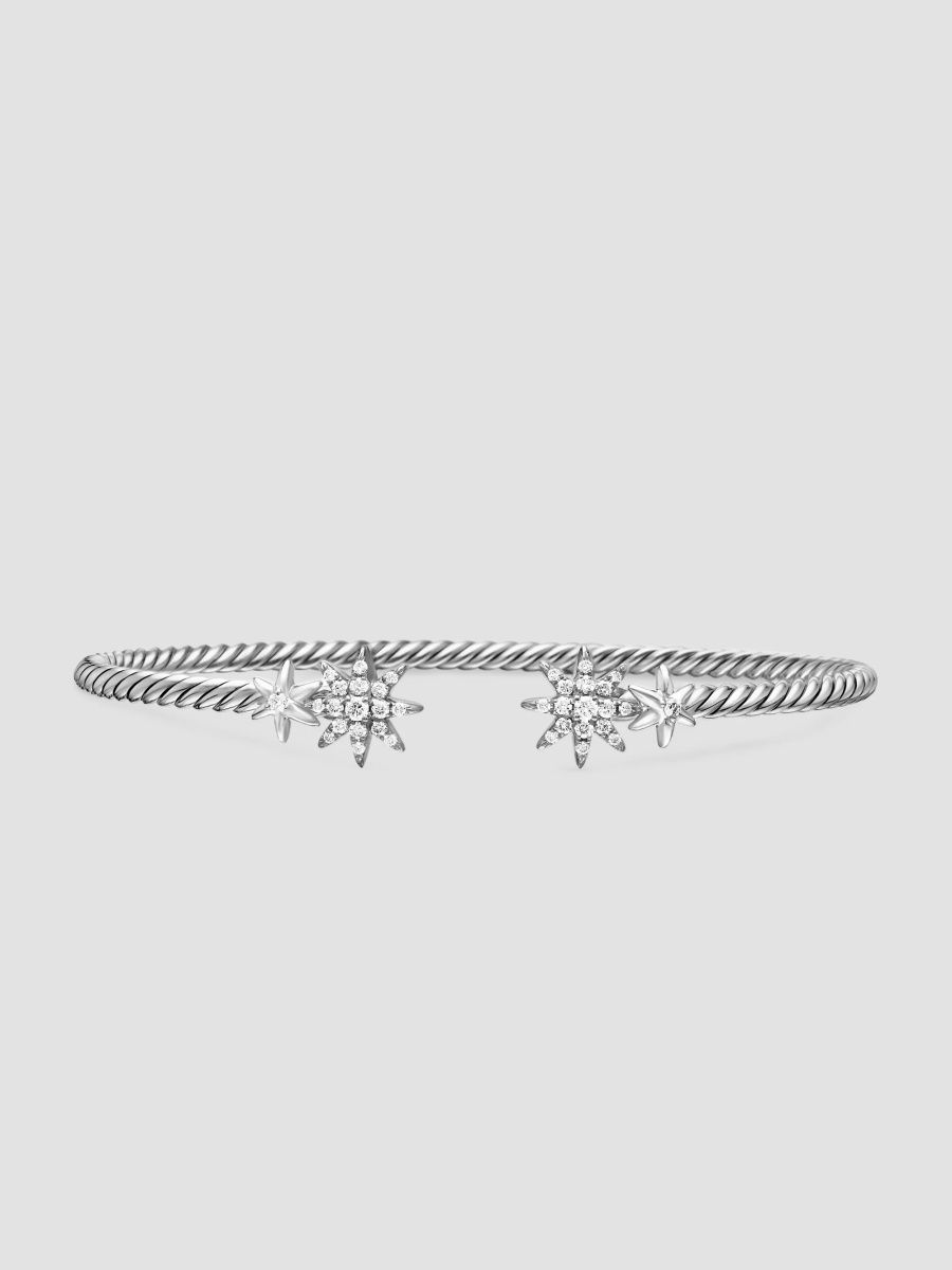 David Yurman Women's Petite Starburst Cable Flex Bracelet in Sterling Silver - Silver - Size XS