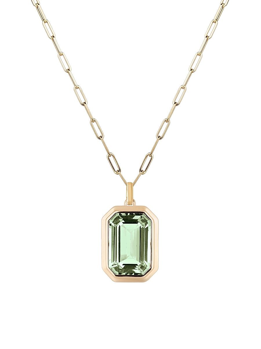 Women's Manhattan 18K Yellow Gold & Prasiolite Pendant Necklace - Yellow Gold