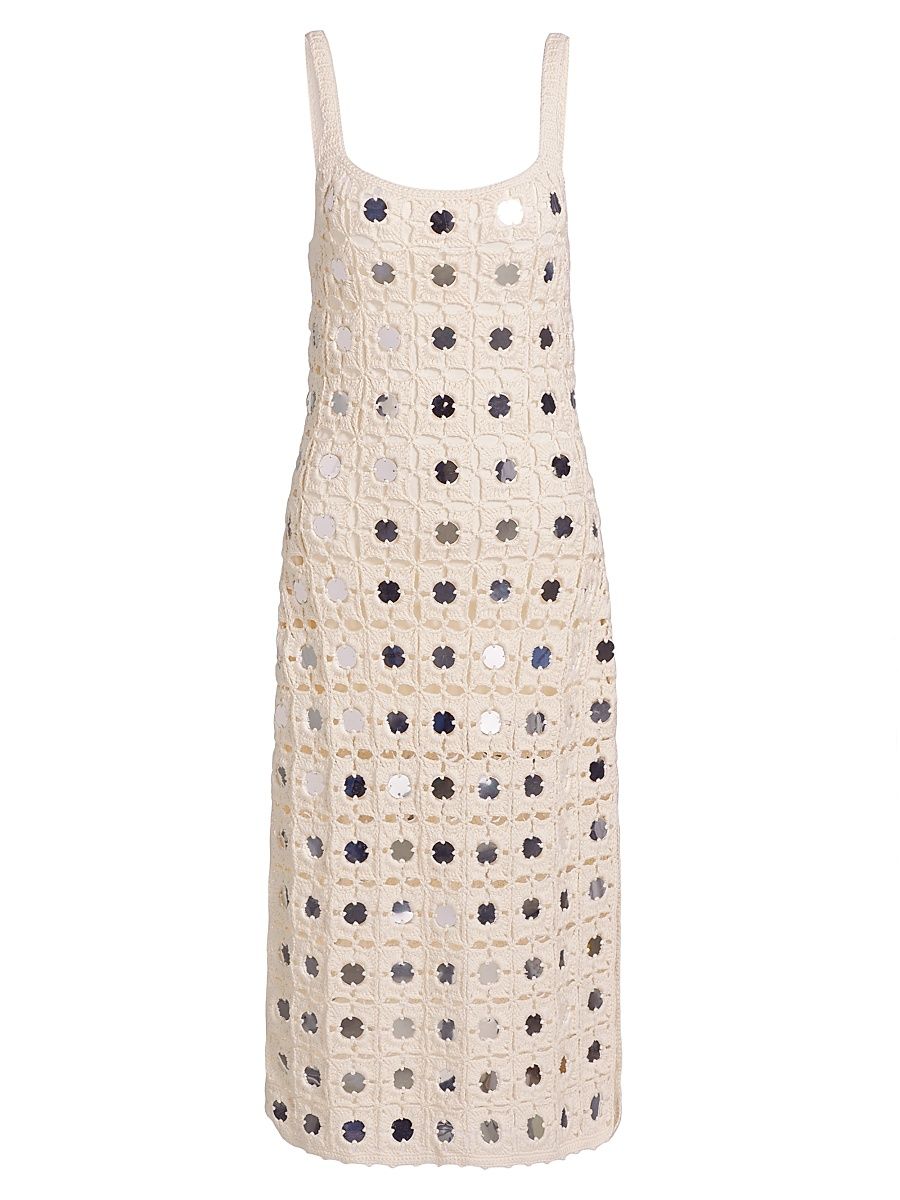Women's Clementine Mirror Crochet Midi-Dress - Ivory - Size Large