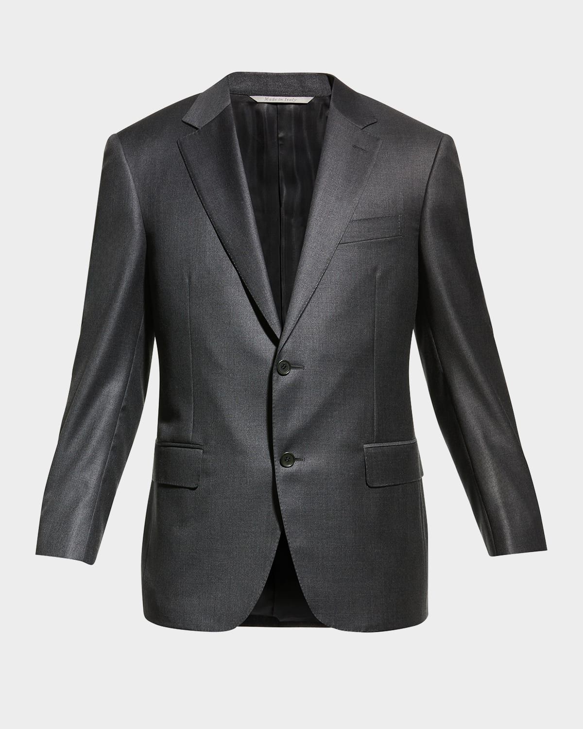 Men & apos;s Solid Wool Suit