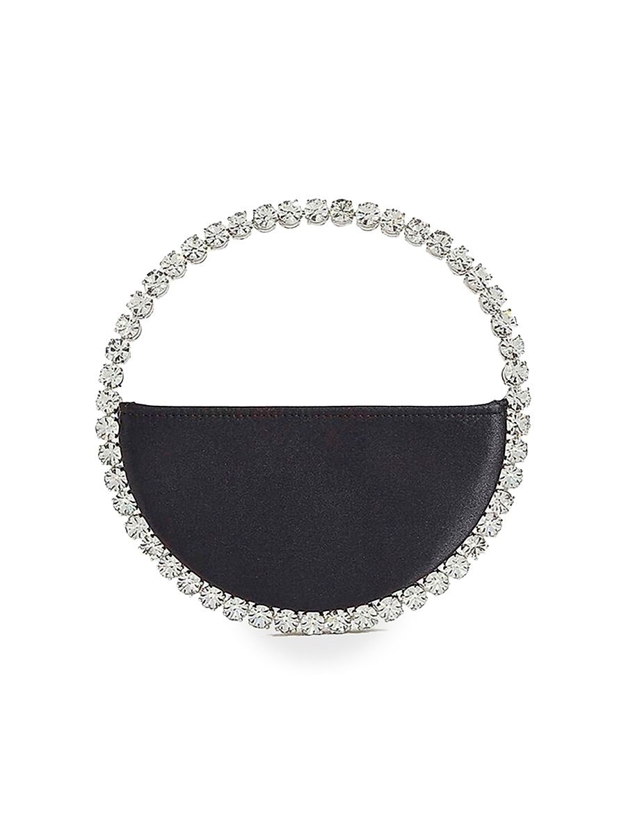 Women's Eternity Embellished-Handle Satin Clutch - Black