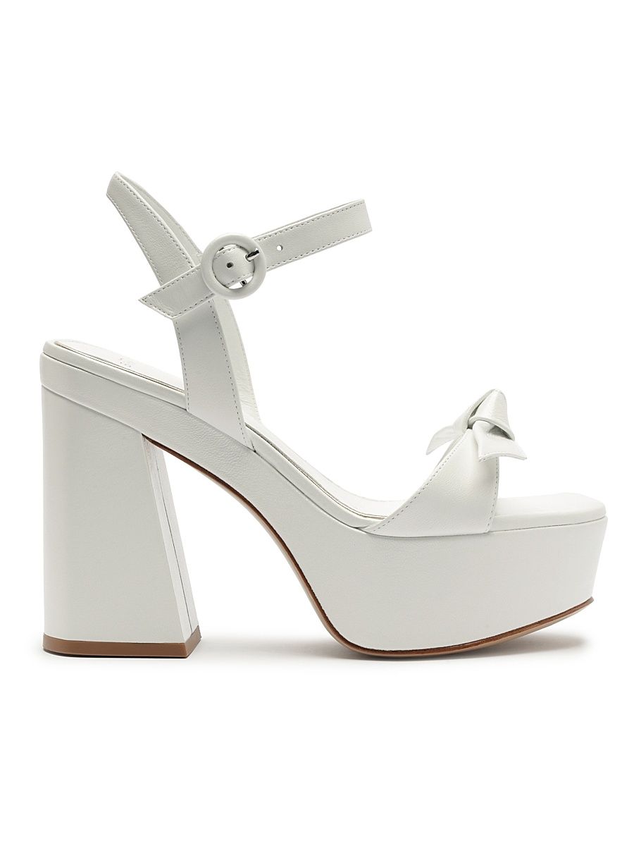 Women's Clarita Flare 120MM Platform Sandals - Pearl White - Size 7.5